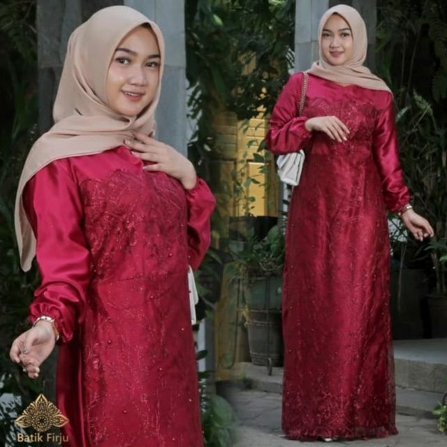 Saroja Batik (365) Gamis Brokat Premium Gamis Brokat Aura Gown