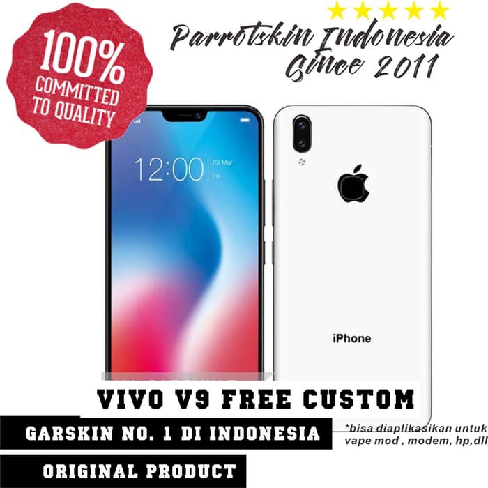 Garskin Vivo V9 Motif iPhone X white -Free Custom Gambar