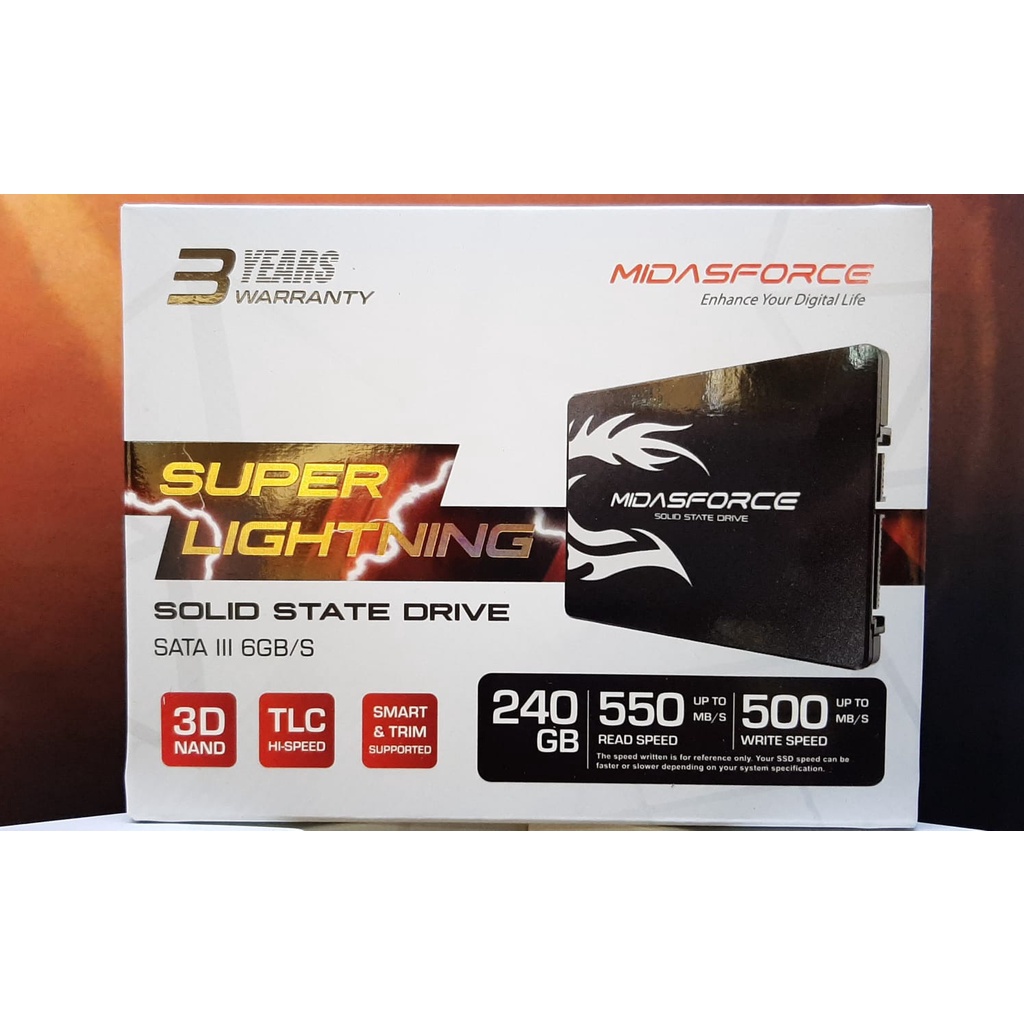 SSD MIDAS FORCE 240GB SATA III SUPER LIGHTNING NAMPOL GAN