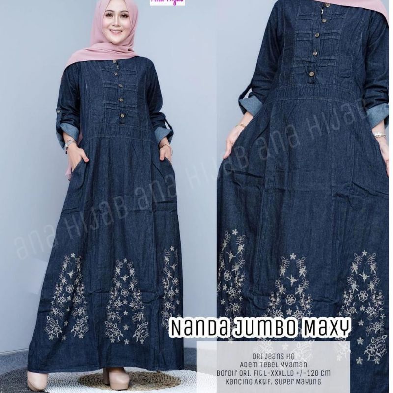 GAMIS JEANS BEST QUALITY // DRESS JEANS TERBARU // GAMIS SYARI KEKINIAN