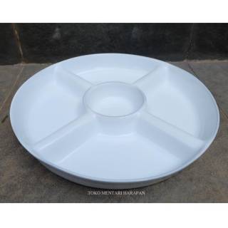  Piring  saji sekat  keramik  putih party plate porcelain 