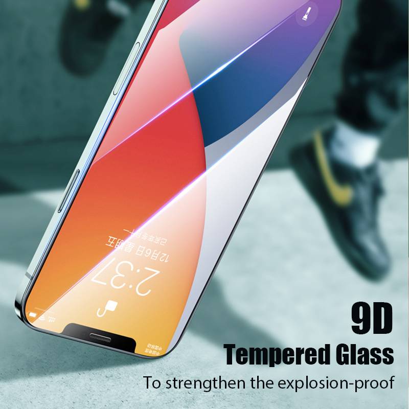 Pelindung Layar Tempered Glass 9hd Untuk iPhone 11 12 Pro Max Mini 7 8 Plus X XS Max XR SE 2020