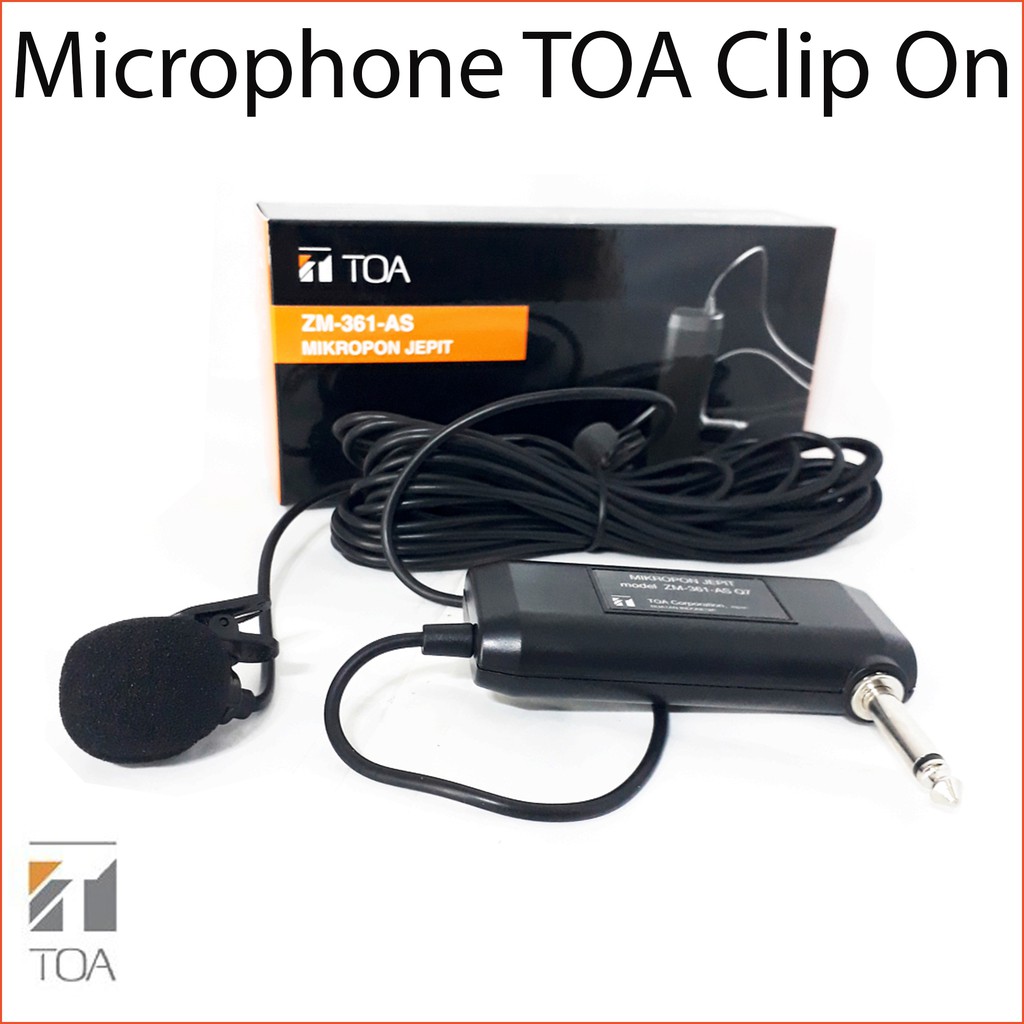 TOA Mikrofon Clip On Microphone ZM-361 Mic Jepit Imam