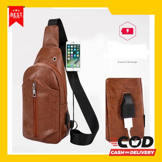 Tas Selempang  7308 Scoria Murah 19Cxn Tas Pria Tsd113 Bahan Kanvas Kw Tas Selempang Kulit | Sling