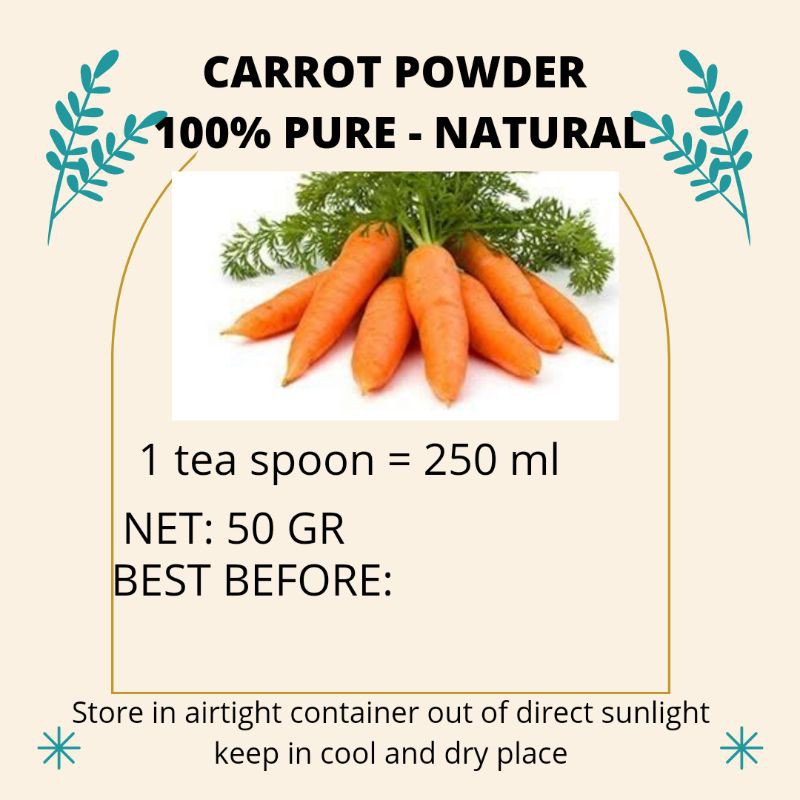 

CARROT POWDER 100 GR MURNI 100%