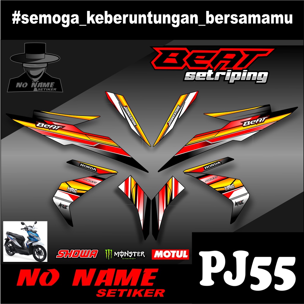 Striping stiker setiker Motor Beat esp (pj55) 2016 2017 2018 2019 / Fi New Esp Iss Variasi Honda 002