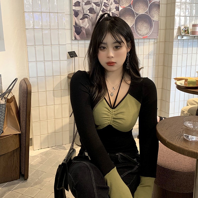 Suhao Amerika top ukuran besar jahitan disikat bottoming kemeja wanita sedikit gemuk mm merasa rampi