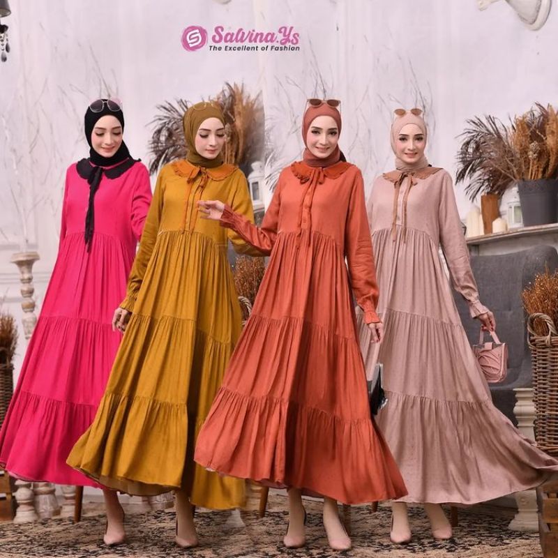 GAMIS MIDI SALVINA YS ORIGINAL/MIDI DRESS SALVINA MOTIF KOMBI/AHMED.STORE