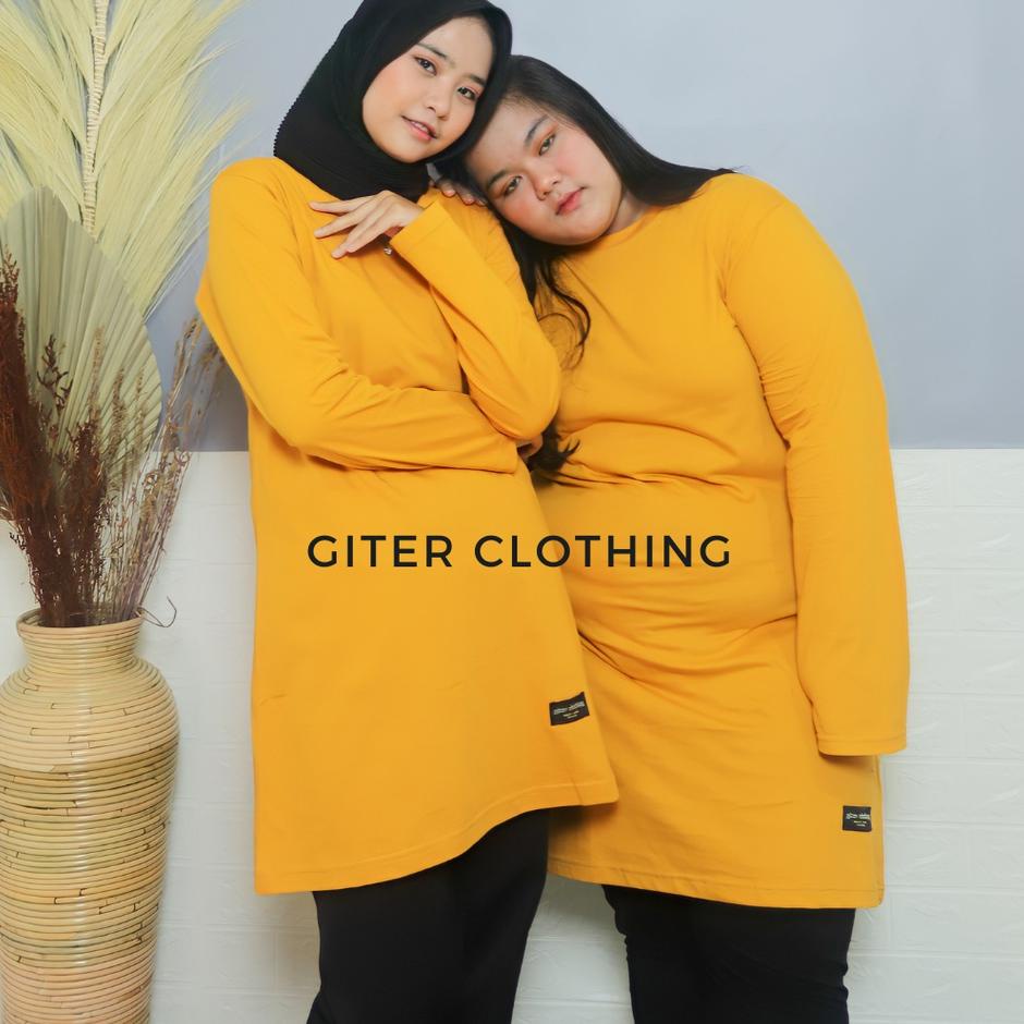 Kaos tunik - Giter Clothing - atasan wanita - kaos polos oversize - kaos wanita lengan panjang tunik
