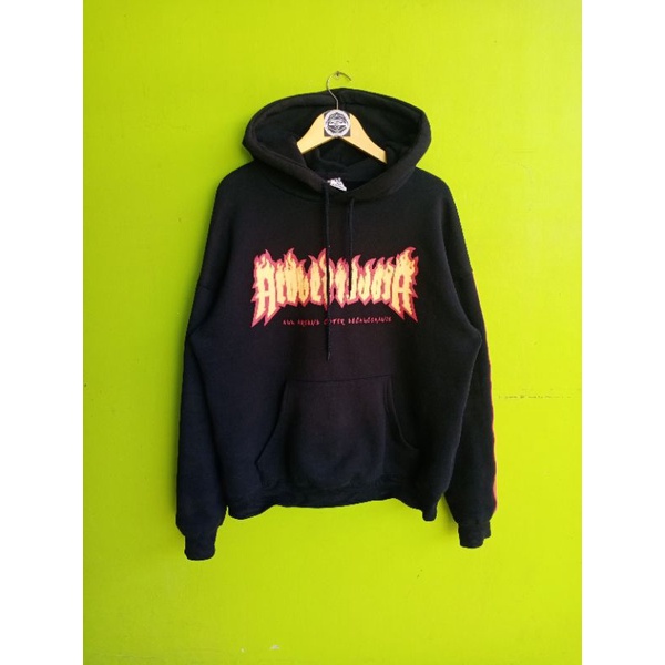 Sweater Hoodie ACOVER second Brand Size M fit XL Hitam pekat