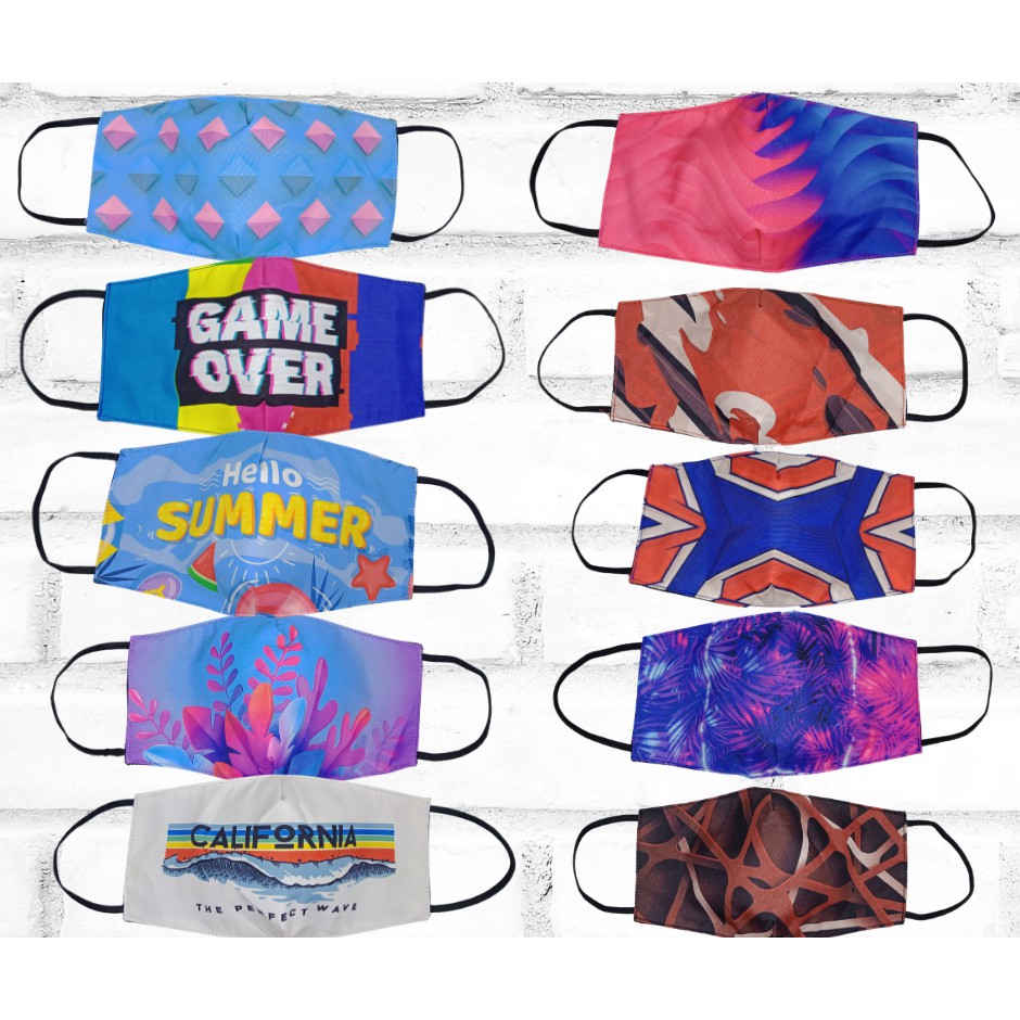 Masker Motif Kain Print Custom 3 Lapis