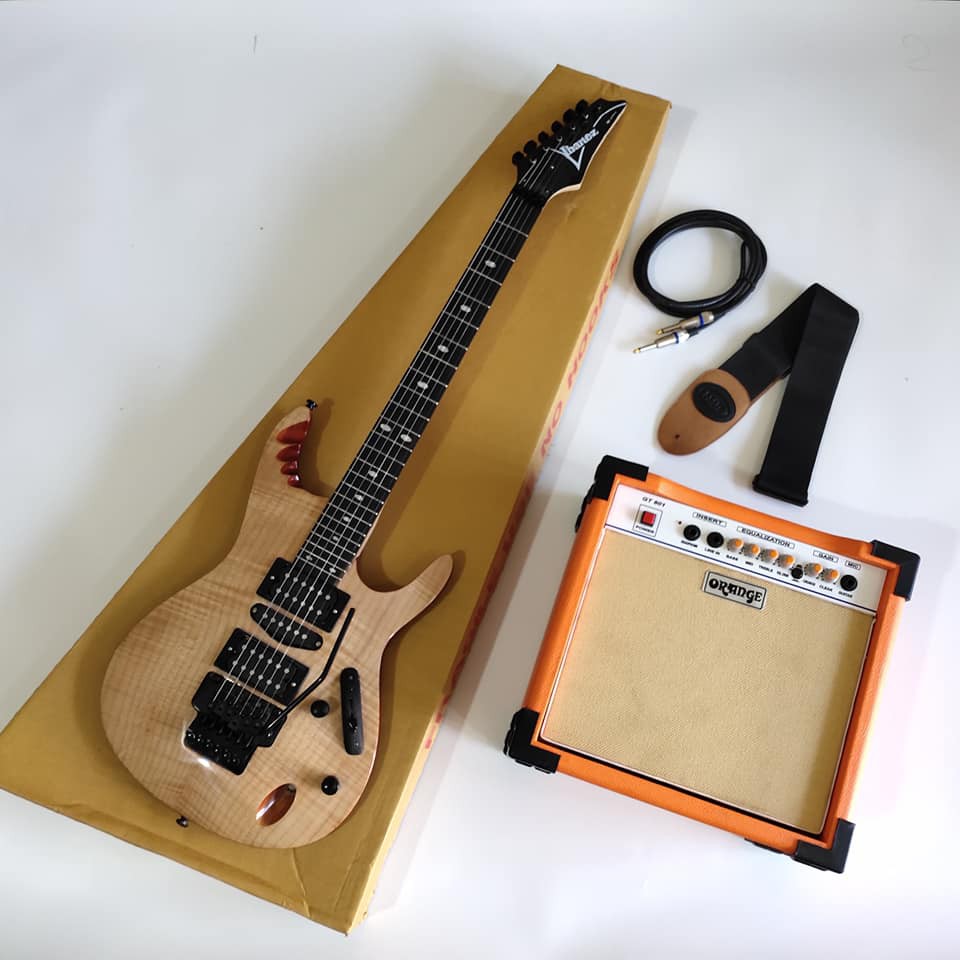 paket gitar ibanez s series natural amply jack dan strap murah