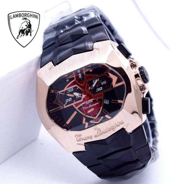 Jam Tangan Pria Sporty Lamborghini Crono Off Case Rosegold