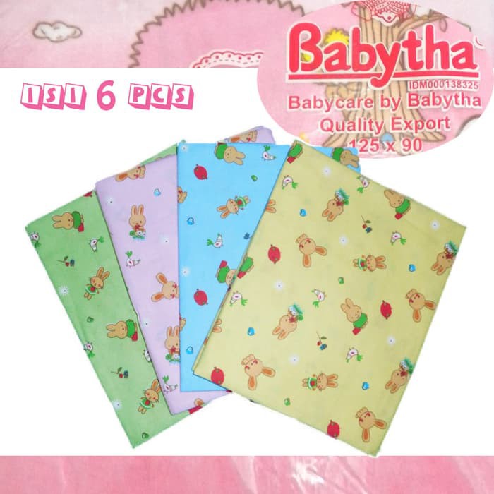 6 Pcs Bedong Bayi Babytha | Bedongan Babytha Katun | Bedong Babytha | Bedongan Bayi | Sguna