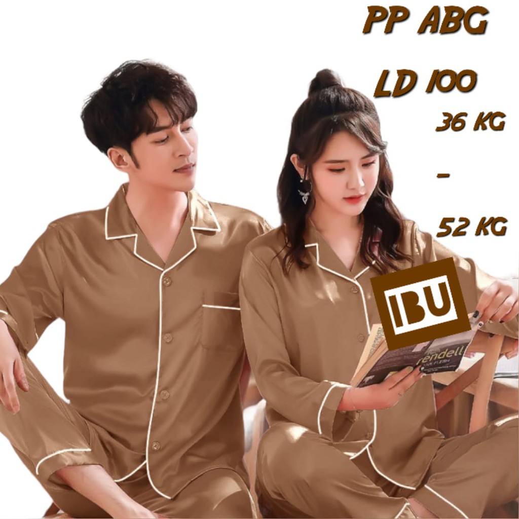 BAJU TIDUR ABG REMAJA COWOK/CEWEK/ PIYAMA LENGAN PANJANG SETELAN CELANA LD 100