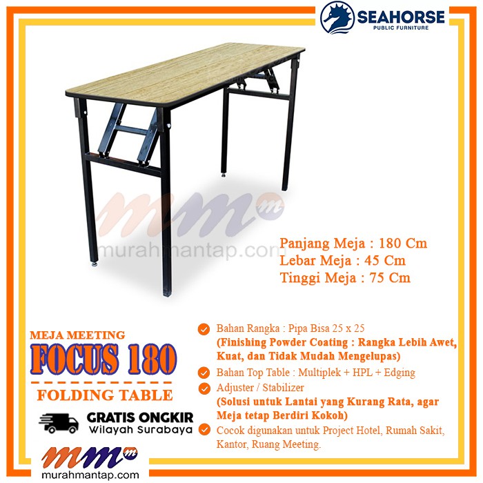 Meja Meeting Lipat | Meja IBM | Meja Kerja Lipat | Seahorse Focus 180