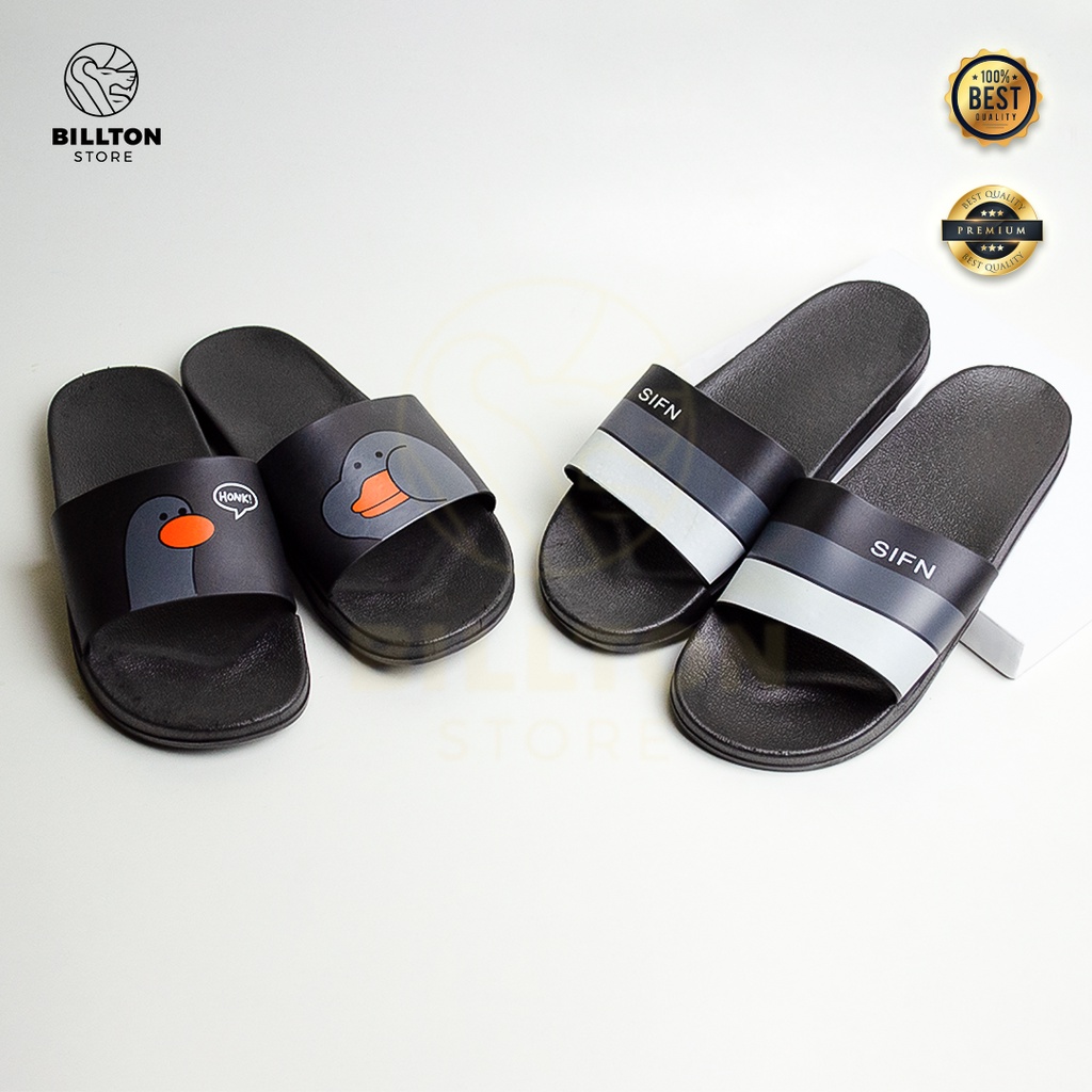 Sandal Pria Slop Sandal Flip Flop Slippers Slip On Karet Premium Empuk &amp; Anti Putus