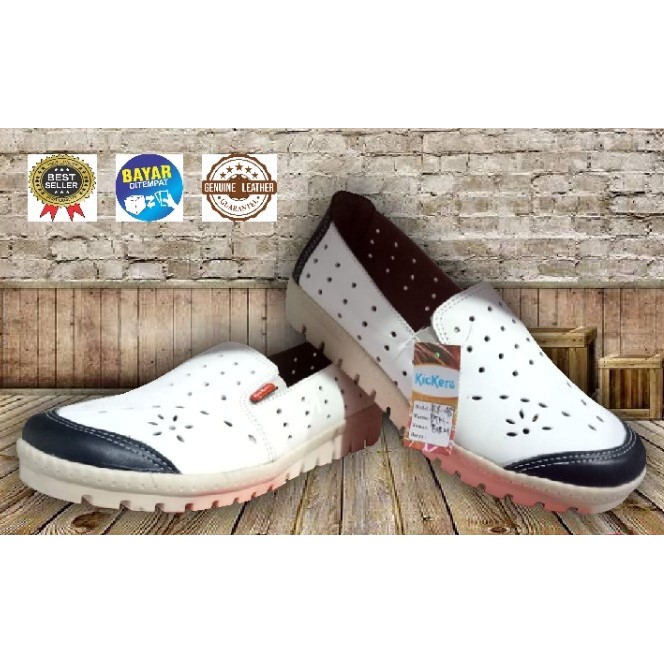  Sepatu  Casual Kulit  Wanita  KR45 Shopee Indonesia