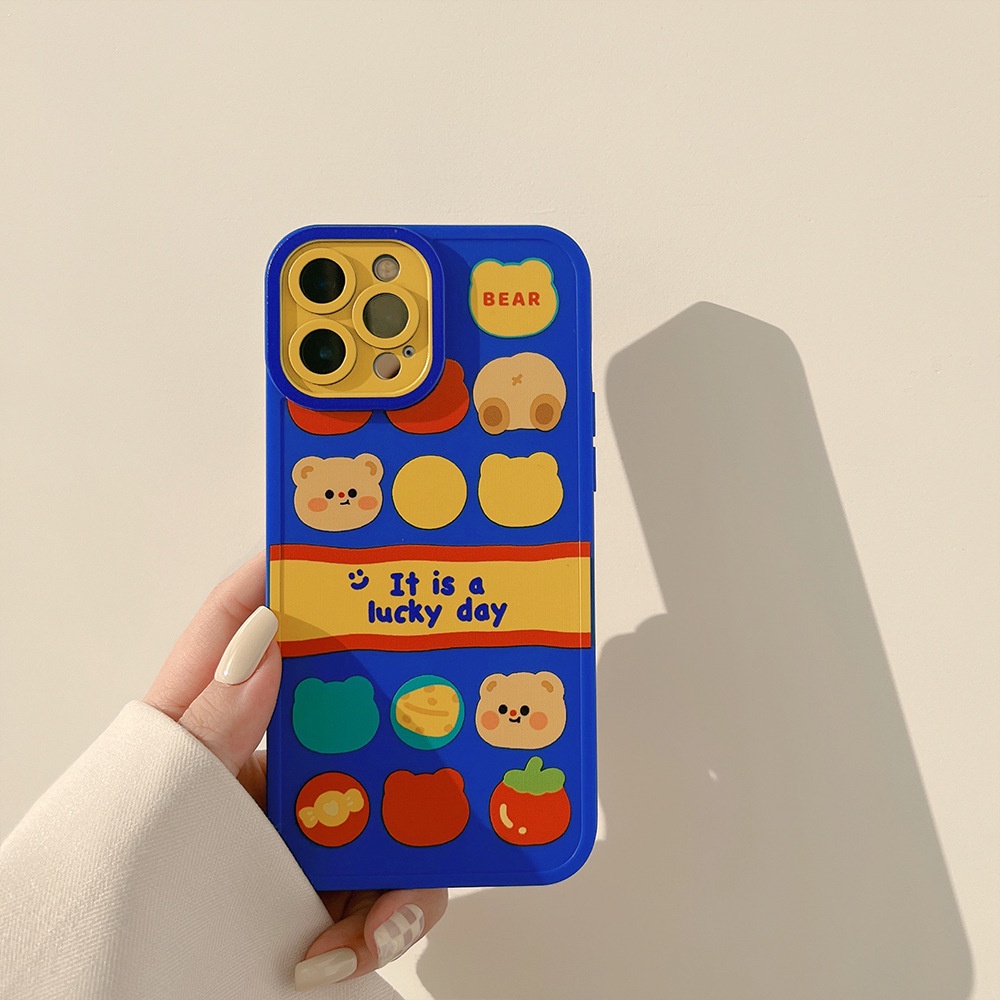 Soft Case Hp Gambar Kartun Beruang Tahan Goncangan Untuk Iphone 13 / 12 Mini / 11promax / X / Xs / Xr / 8 / 7plus / Se 2020