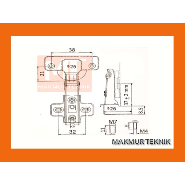 Engsel Sendok Mini Huben MH