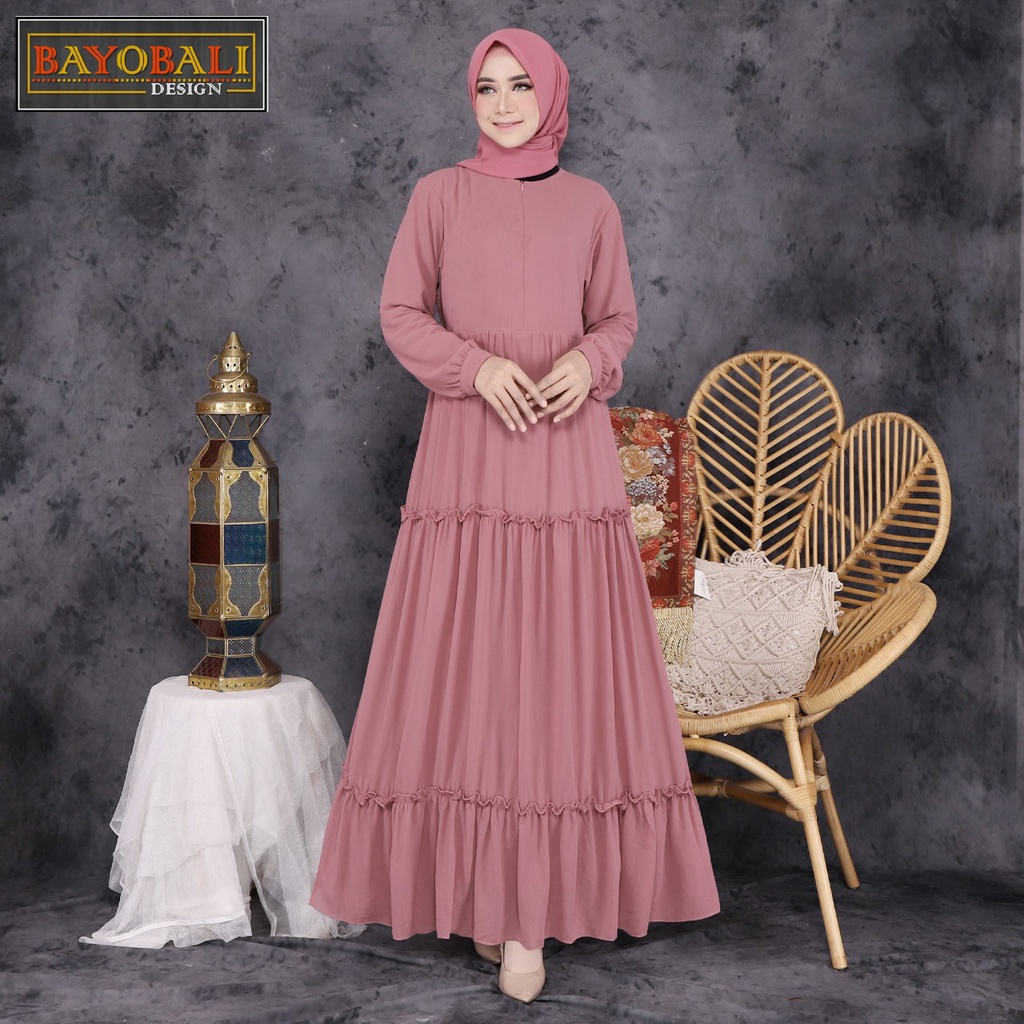 Baju Gamis Wanita Terbaru -Gamis Ceruty -Gamis Polos -Syari Jumbo - Fashion Muslim Wanita- Seragaman-4