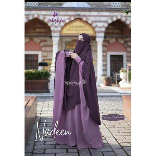 Nadeen afada hijab | abaya set | french khimar abaya afada | gamis set muslimah | gamis syari