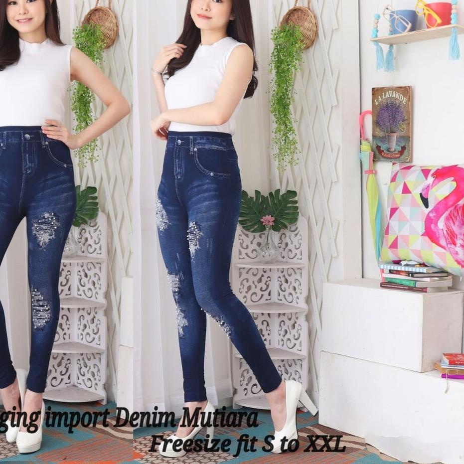 ♛ AFI - MA - Legging Denim Mutiara ✭