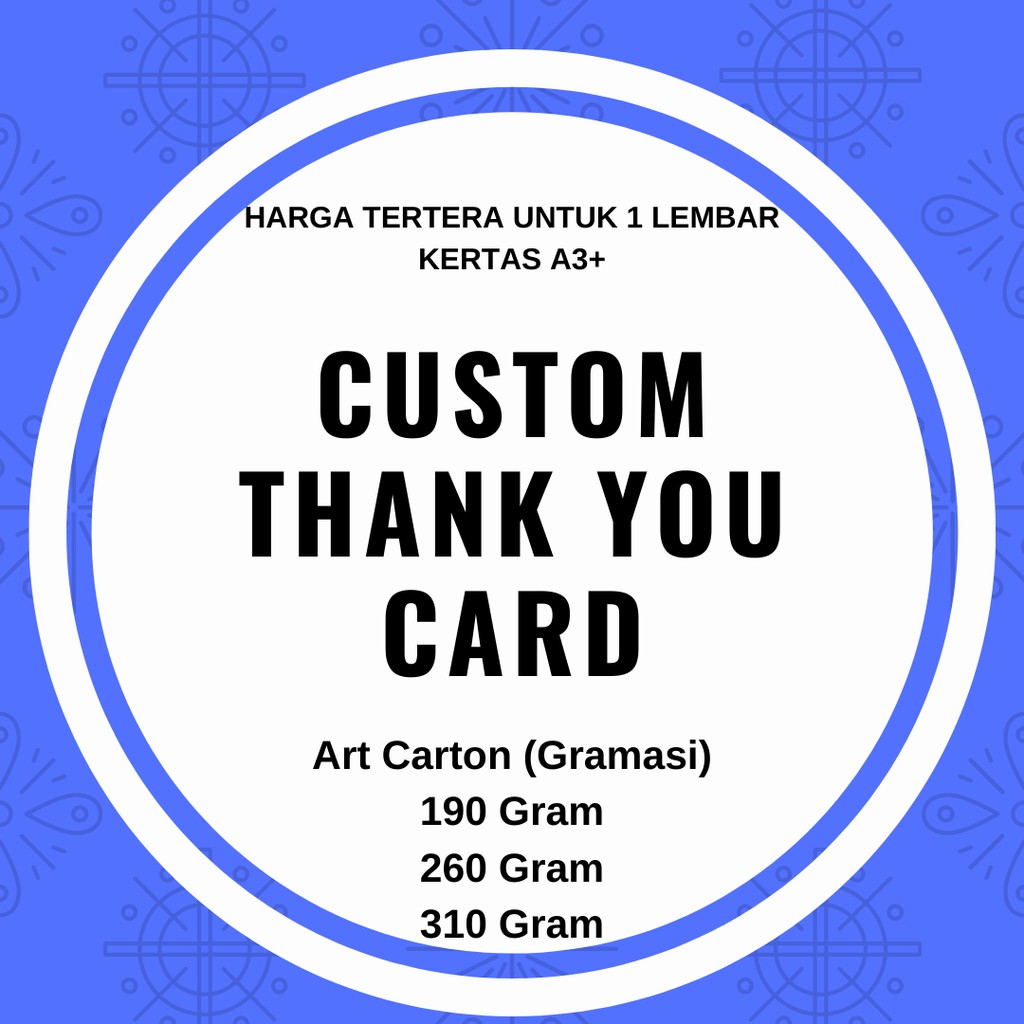 

Cetak Thank You Card Custom - Harga Per Lembar A3+ (TANPA MINIMUM ORDER)
