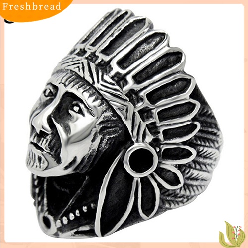 [TERLARIS]Men Women Vintage Alloy Indian Chief Pattern Finger Ring Punk Jewelry Charm