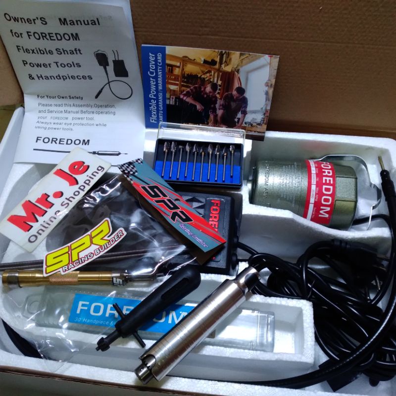 bor tuner cuner bengkok per  foredom  dan mata tuner set