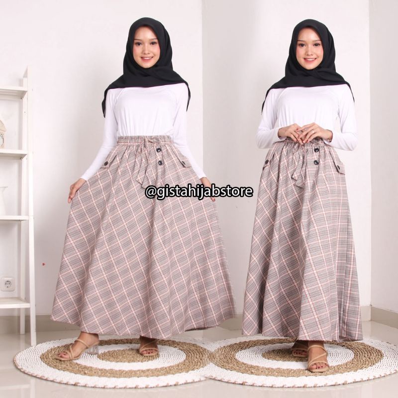 ROK PAYUNG KOTAK/MAXI SKIRT/ROK WANITA PAYUNG PANJANG /KLOK LEBAR