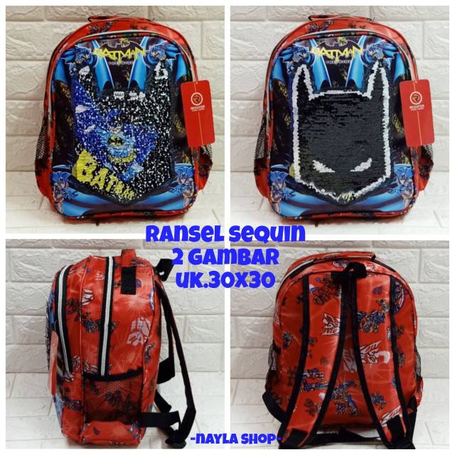 &quot;aurabagss&quot; - Beli 1 Dapat 2 Tas Anak Set 2 In 1 Ransel Anak Laki - Laki Sekolah TK / SD Ransel Anak Printing Super Hero - Tas Anak Usap Super Hero -aurabagss