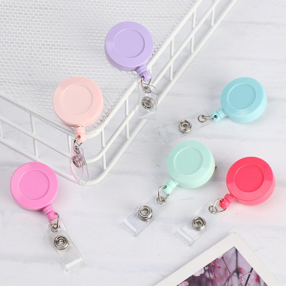 R-flower 1pc Badge Holder High Quality Perlengkapan Kantor Klip Anti Hilang Gantungan Kunci