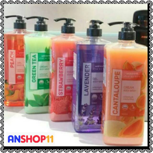 Sabun Mandi Cair Watson Murah Botol Pump 1000ml Body Wash 1 Liter