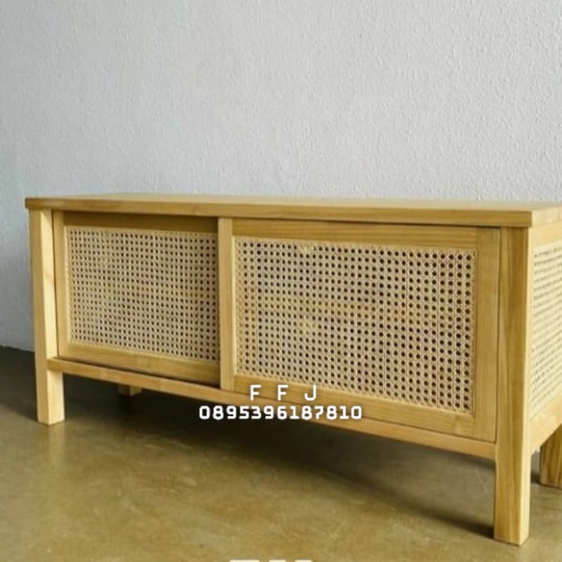 meja tv rotan meja tv jati rotan