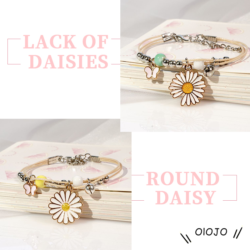 Daisy Gelang Gadis Kartun Manik-manik Keramik Perhiasan Persahabatan Mahasiswa Hadiah Ulang Tahun Gelang Fashion Aksesoris-ol