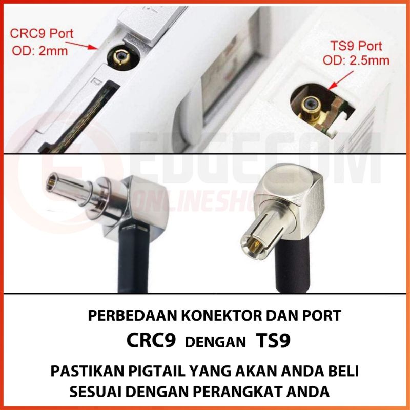 Pigtail Modem Mifi E8372, E5573, E5577, Orbit Max F Female to TS9 Dual Port Male