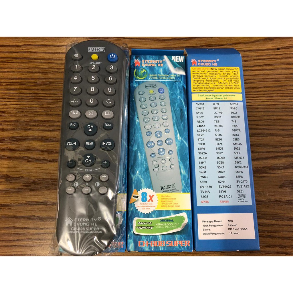NH - UNIVERSAL REMOTE TV / REMOTE TV MERK CHUNG HE CH-808 SUPER