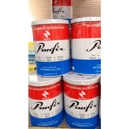 

ISOLASI PANFIX 1/2x72yds (1 kaleng isi 12 biji )/ISOLASI PANFIX 1x72yds (1 kaleng isi 6 biji )