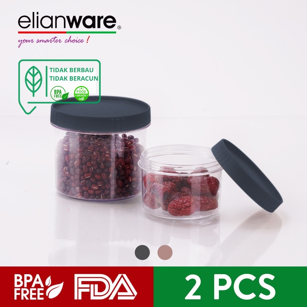 Elianware Toples 260ml Twist - Lock Elegant Transparent Canister Food Storage Jar E-414