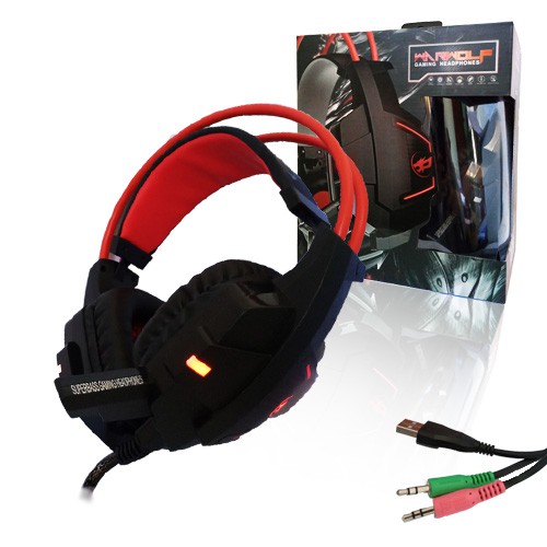 WARWOLF HEADSET HEAD PHONE GAMING R4