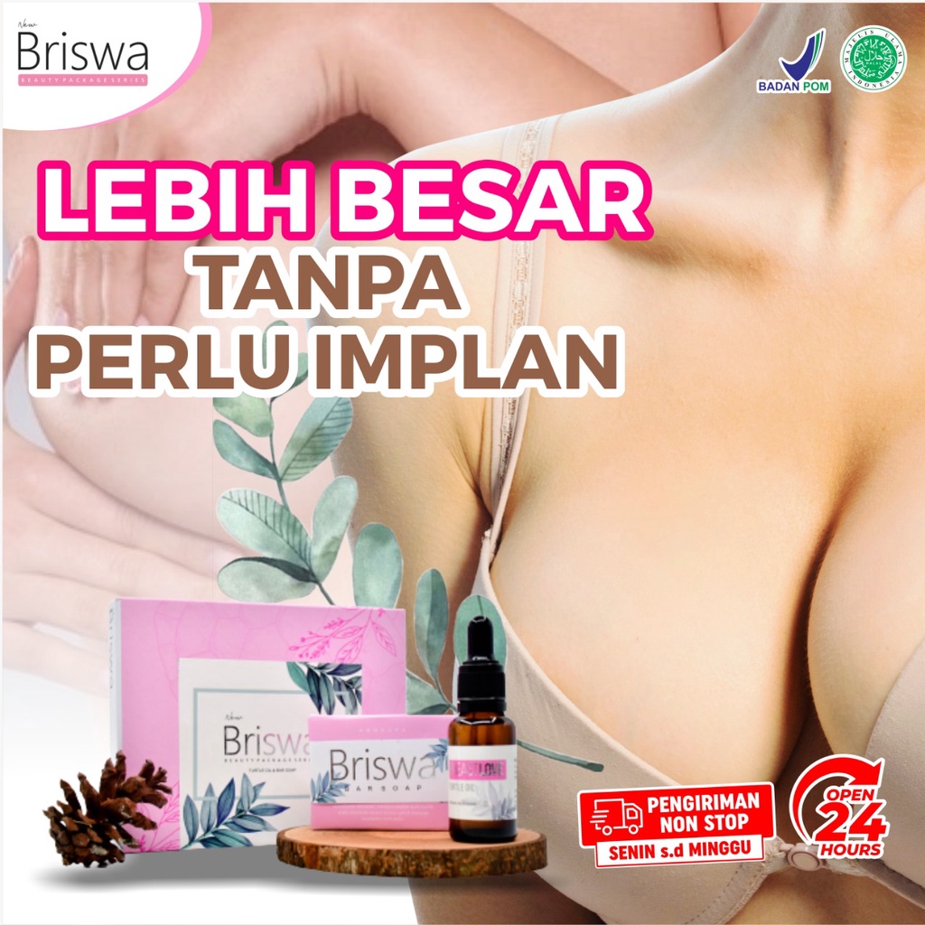 New Briswa - Beauty Package Paket Minyak Bulus Premium &amp; Sabun Briswa Body Soap 3x Lebih Berkhasiat Pengencang &amp; Pembesar Payudara Bokong Menghilangkan Strectmark Menghilangkan Bekas Jerawat