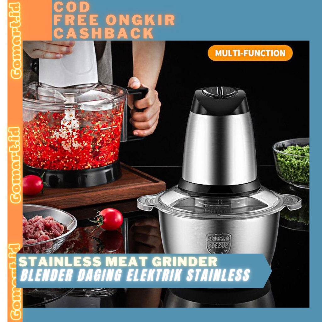 Stainless Blender Daging Elektrik - Stainless Meat Grinder - Blender Giling Daging - Blender Capsule - Chopper