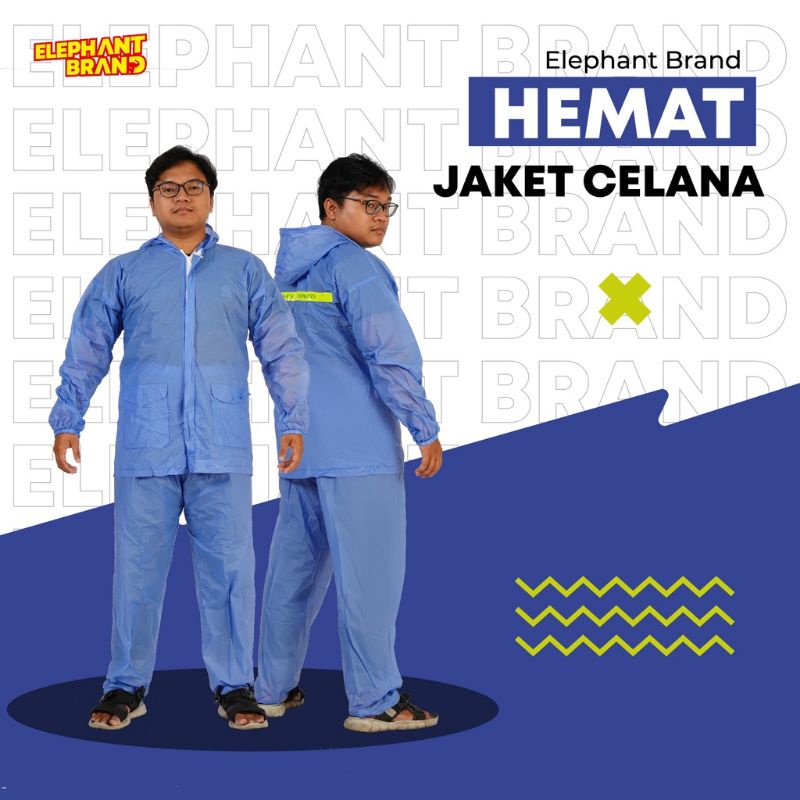 Jas Hujan Setelan Jaket Celana Hemat Gajah Elephant Brand