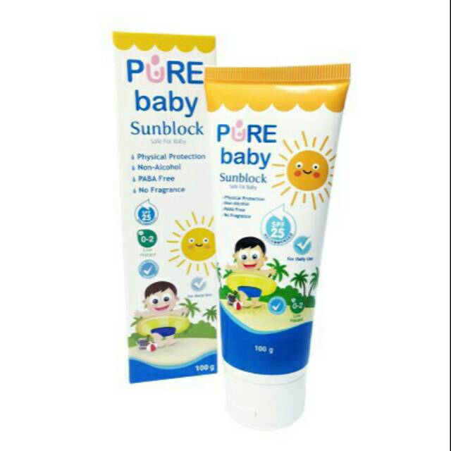 Pure baby sunblock spf 25 100gr