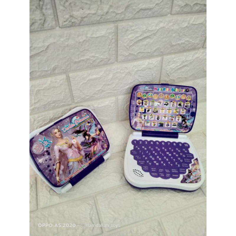 1MAINAN ANAK MINI LAPTOP 2 BAHASA KARAKTER HELLO KITTY POWERANGER FROZEN DAN BARBIE-2