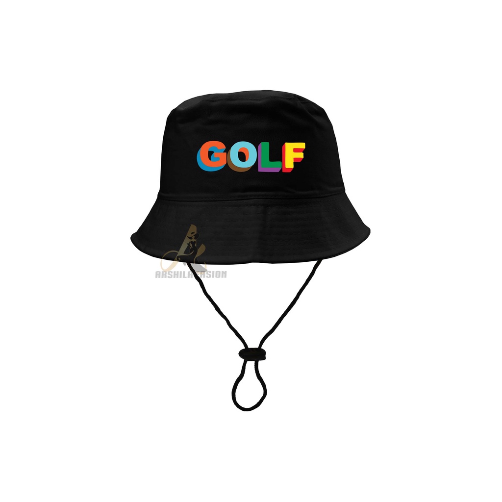 Topi Bucket Hat anak sablon GOLF/Bucket Sablon GOLF