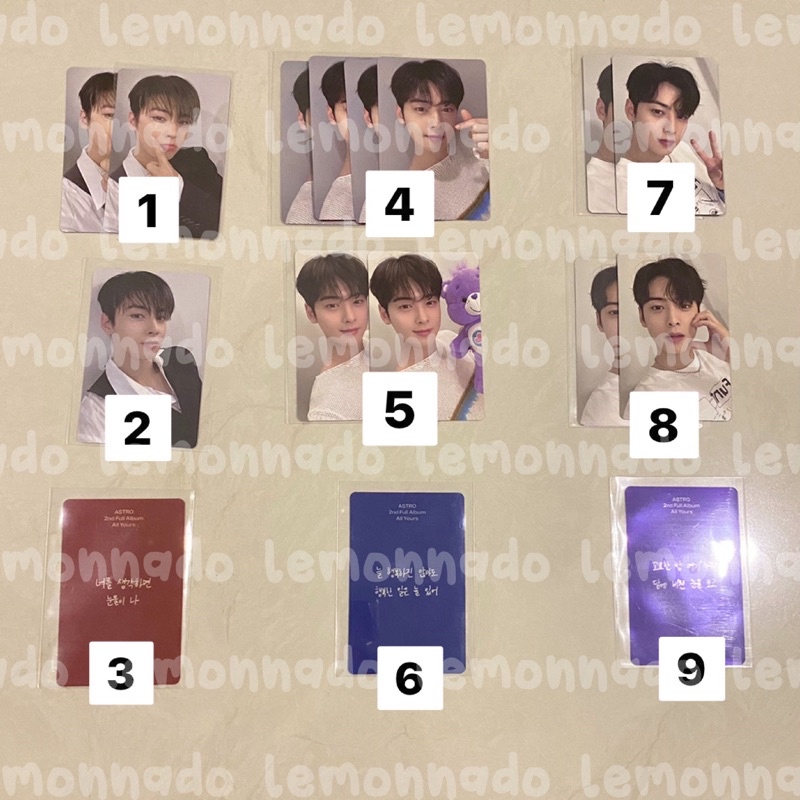 Photocard PC MC Message Card All Yours You Me Us Eunwoo ASTRO