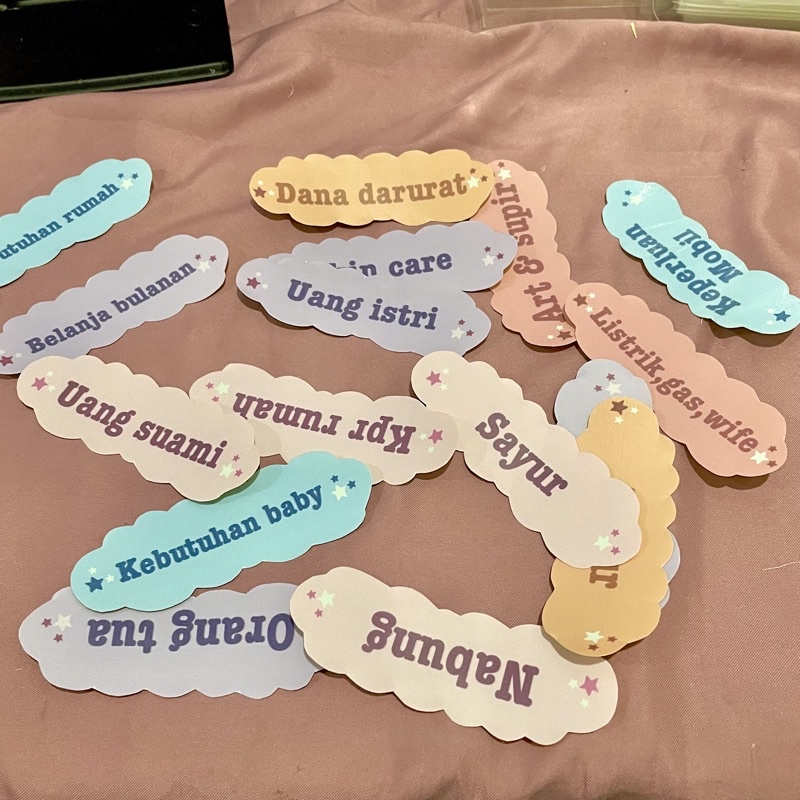 

Label Nama Waterproof Sticker Dompet Keuangan (Bisa ditulis juga, bisa request tulisan)