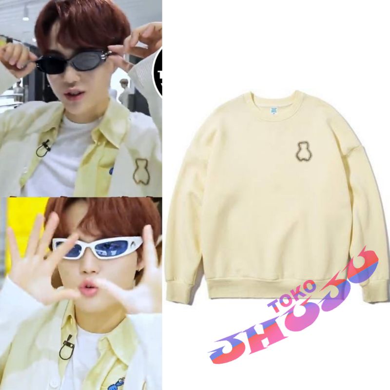 (Versi) Basic Sweater Treasure Doyoung Lis Beruang Sablon Cream